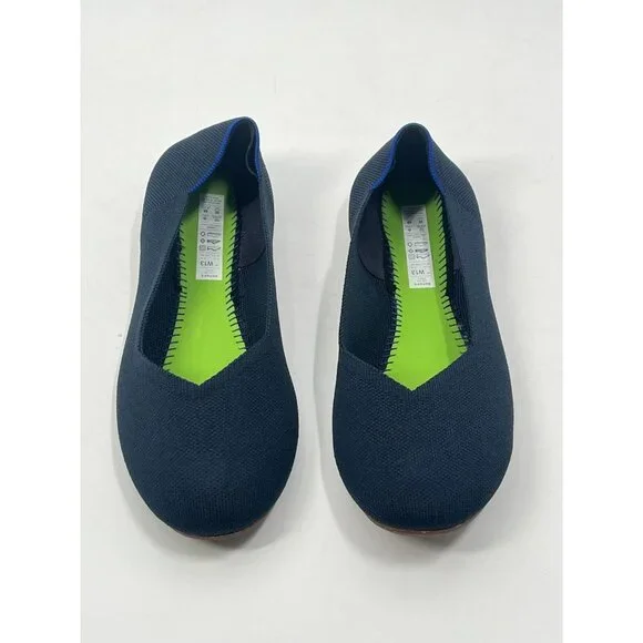 Rothys Navy Blue Flats Sz Womens 13 No Insoles Sustainable Comfort - Picture 2 of 6